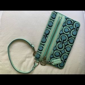 Coach Blue Wristlet
